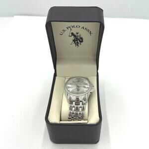 U.S. Polo Assn. Men's Silver Chrome Watch NEW